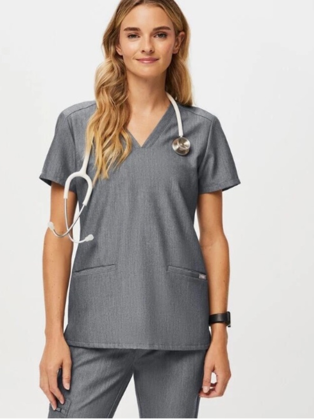 FIGS Women’s Graphite Grey Scrub Top